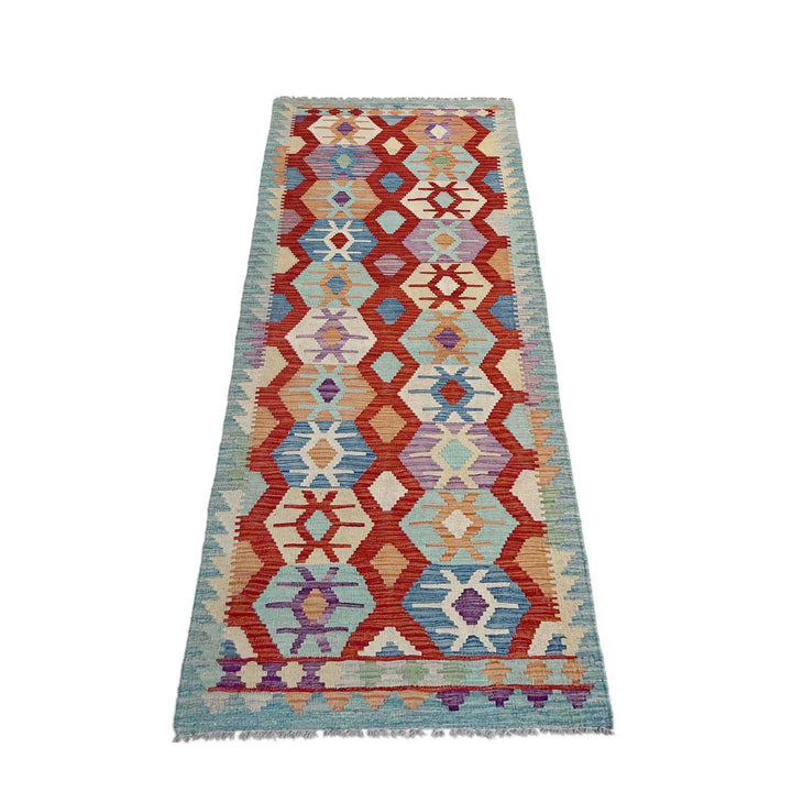Afghan Vegetable Kilim Rug 2' 11" x 10' 0" Flat-Weave | No. AL352845