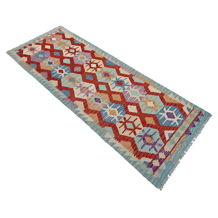 Afghan Vegetable Kilim Rug 2' 11" x 10' 0" Flat-Weave | No. AL352845