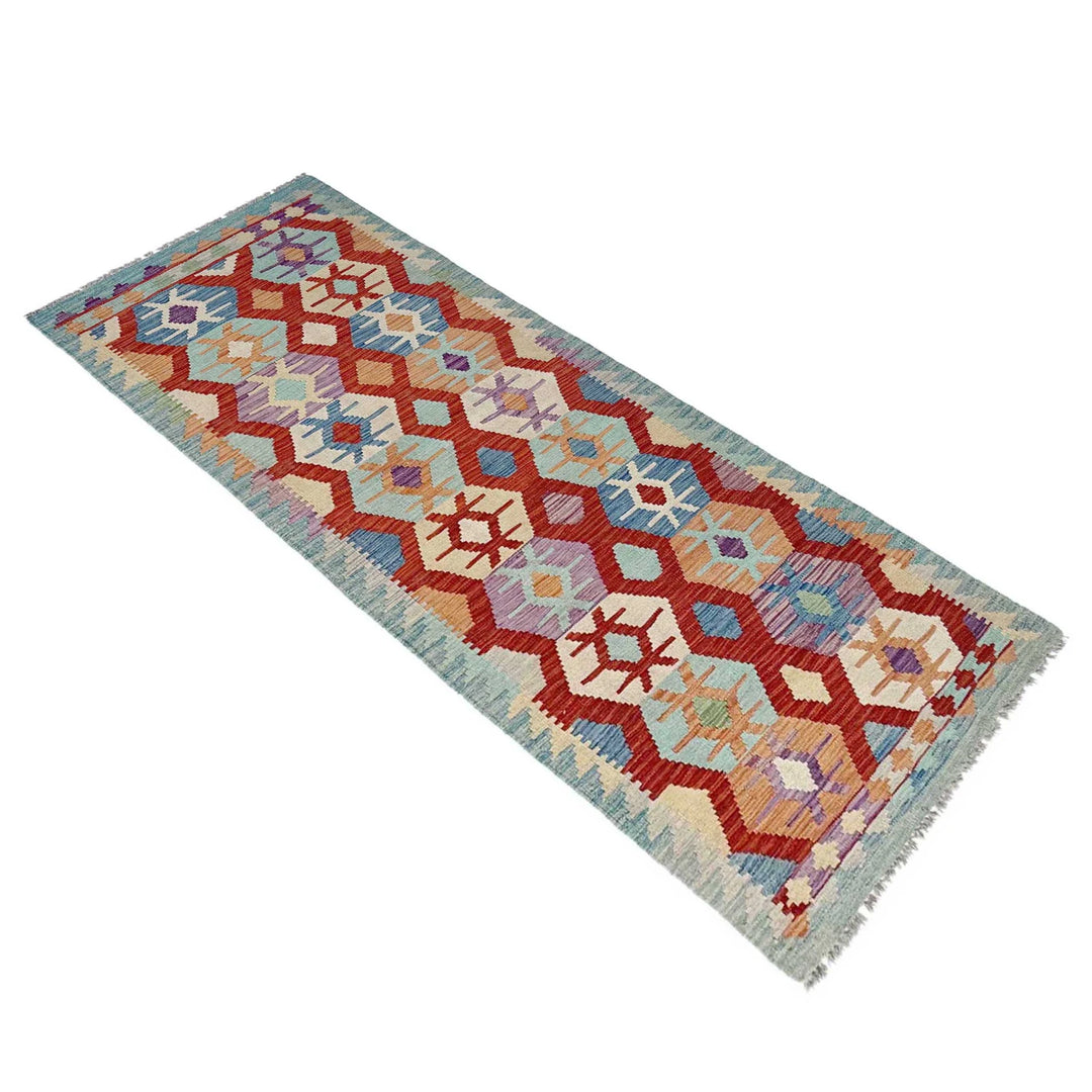Afghan Vegetable Kilim Rug 2' 11" x 10' 0" Flat-Weave | No. AL352845