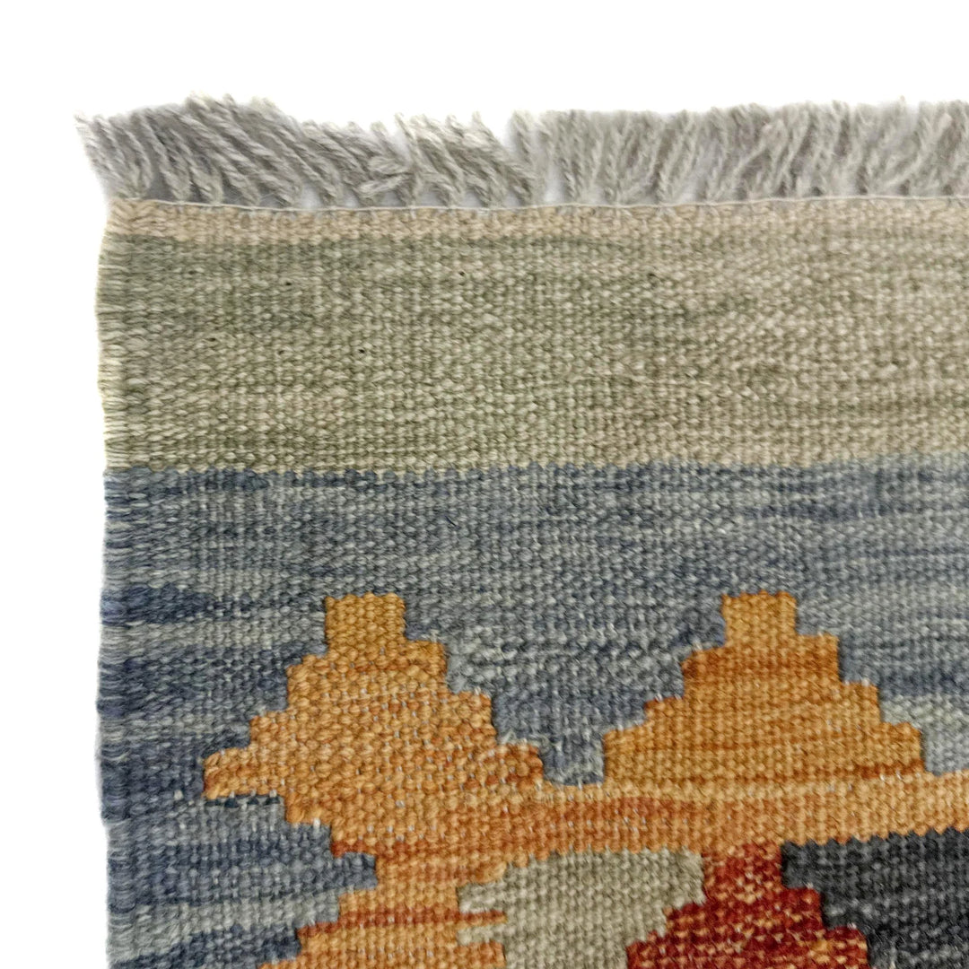 Afghan Vegetable Kilim Rug 2' 8" x 4' 4" Flat-Weave | No. AL352945