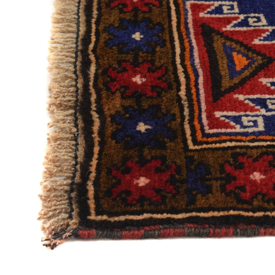 Blue Afghan Baluchi Rug 3' 0" x 4' 7" Hand-Knotted | No. AL35319