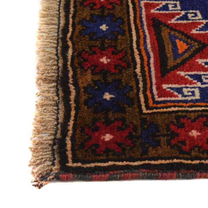 Blue Afghan Baluchi Rug 3' 0" x 4' 7" Hand-Knotted | No. AL35319