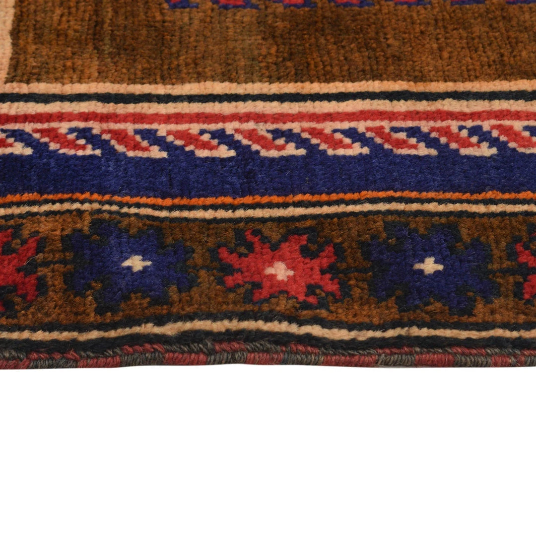 Blue Afghan Baluchi Rug 3' 0" x 4' 7" Hand-Knotted | No. AL35319
