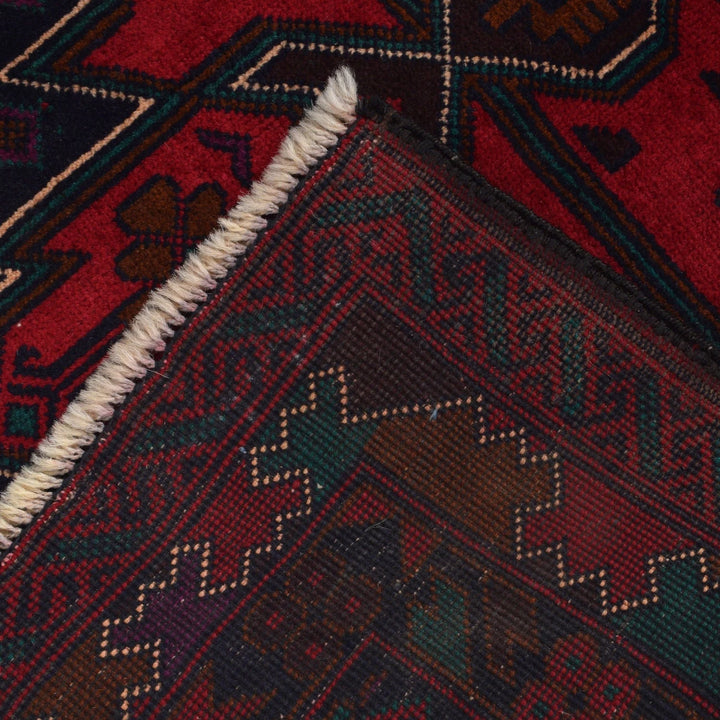 Afghan Baluchi Rug 3' 1" x 5' 0" Hand-Knotted | No. AL35371