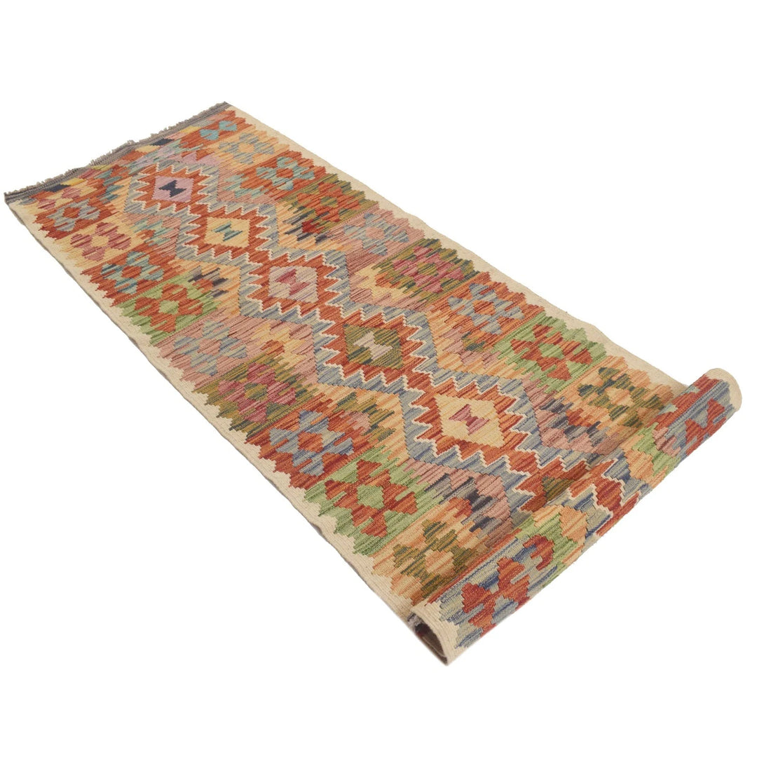 Afghan Vegetable Kilim Rug 2' 8" x 9' 4" Flat-Weave | No. AL35374