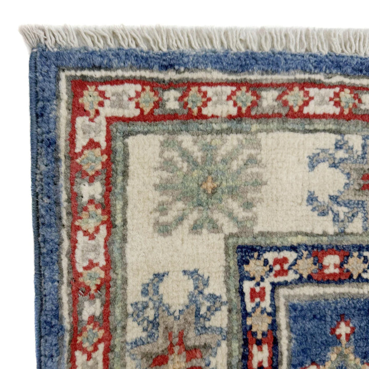 Blue Afghan Kazak Rug 3' 10" x 5' 11" Hand-Knotted | No. AL35400