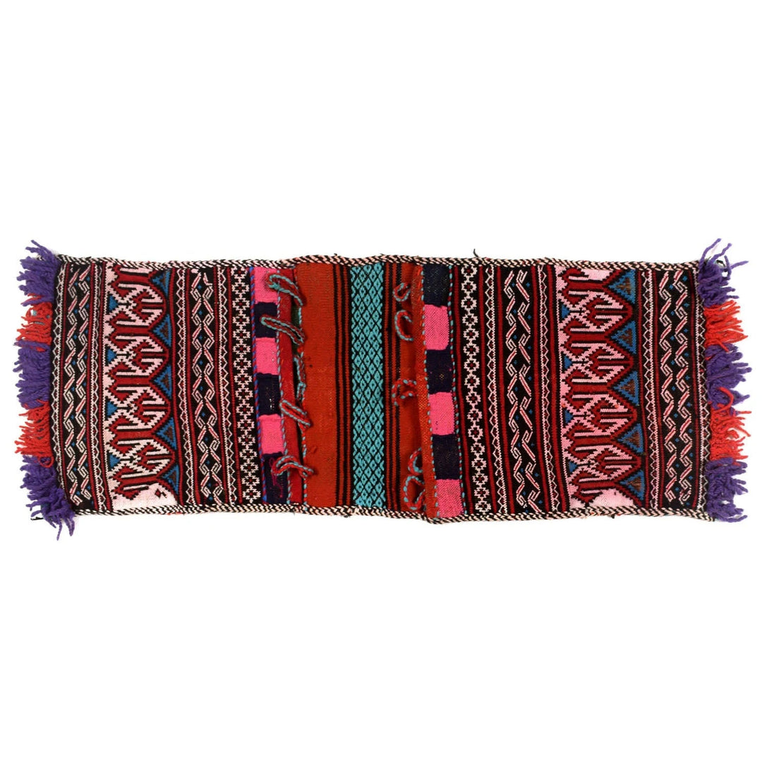 Afghan Khorjin Saddle Kilim Rug 0' 11" x 2' 6" Flat-Weave | No. AL35408