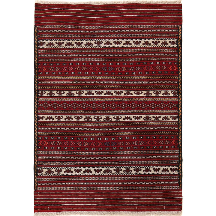Afghan Kilim Rug 2' 3" x 3' 3" Flat-Weave | No. AL35411