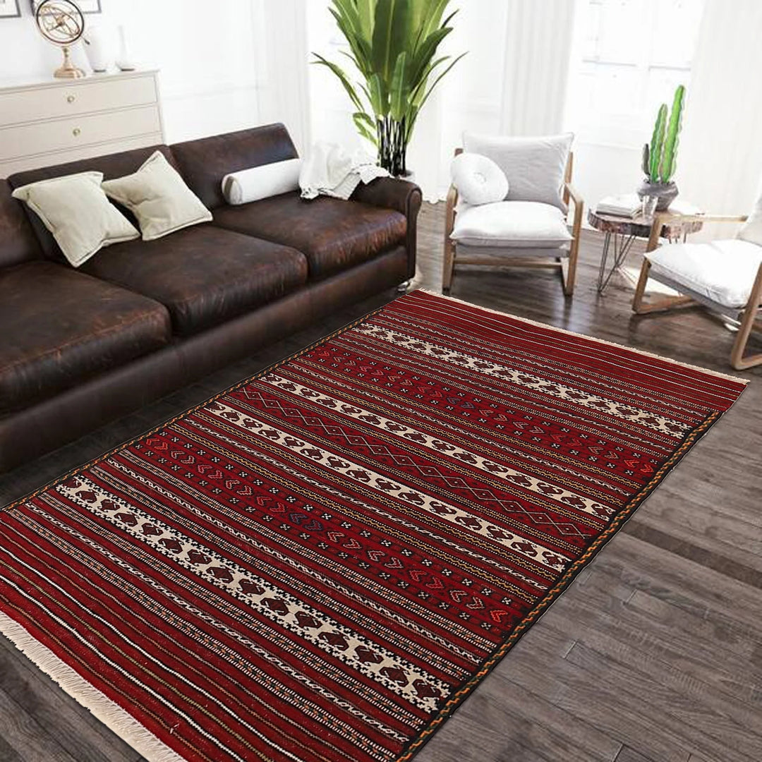 Afghan Kilim Rug 2' 3" x 3' 3" Flat-Weave | No. AL35411