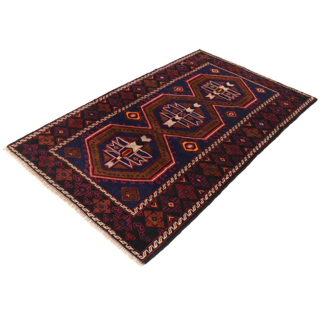 Afghan Baluchi Rug 4' 0" x 6' 3" Hand-Knotted | No. AL35417