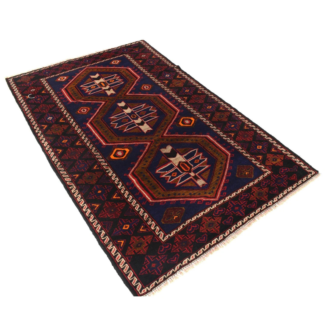 Afghan Baluchi Rug 4' 0" x 6' 3" Hand-Knotted | No. AL35417
