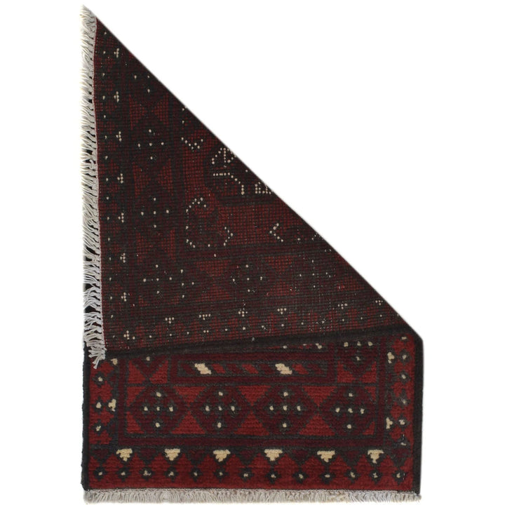 Red Afghan Oriental Doormat 1' 6" x 2' 2" Hand-Knotted | No. AL35525