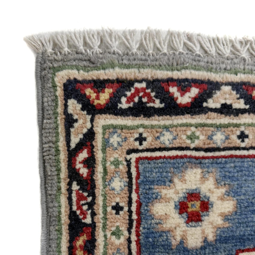 Gray Afghan Kazak Rug 2' 9" x 7' 9" Hand-Knotted | No. AL35625