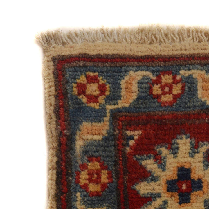 Beige Afghan Kazak Rug 2' 7" x 4' 0" Hand-Knotted | No. AL35682