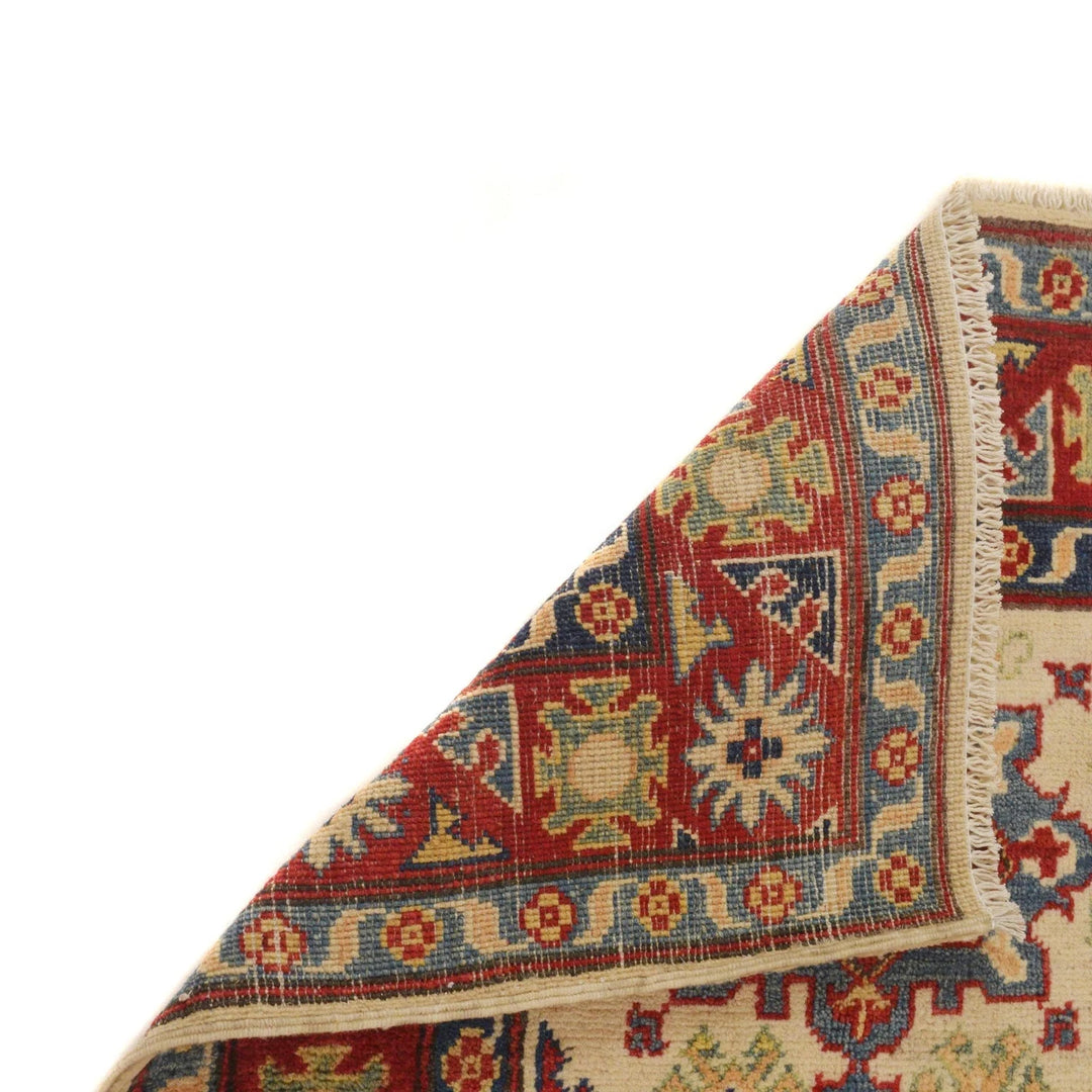 Beige Afghan Kazak Rug 2' 7" x 4' 0" Hand-Knotted | No. AL35682