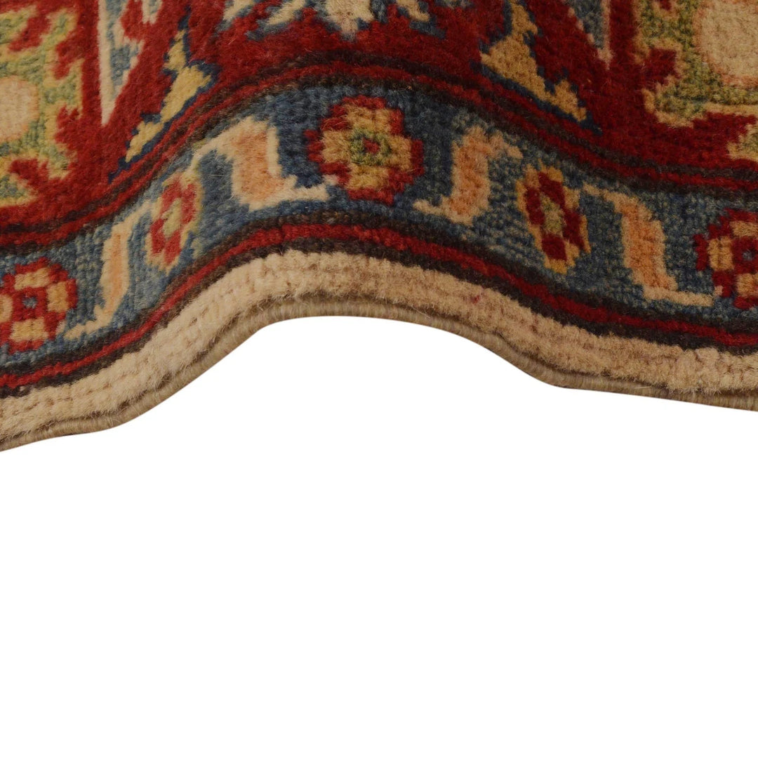 Beige Afghan Kazak Rug 2' 7" x 4' 0" Hand-Knotted | No. AL35682