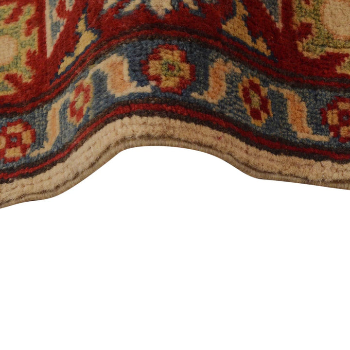 Beige Afghan Kazak Rug 2' 7" x 4' 0" Hand-Knotted | No. AL35682