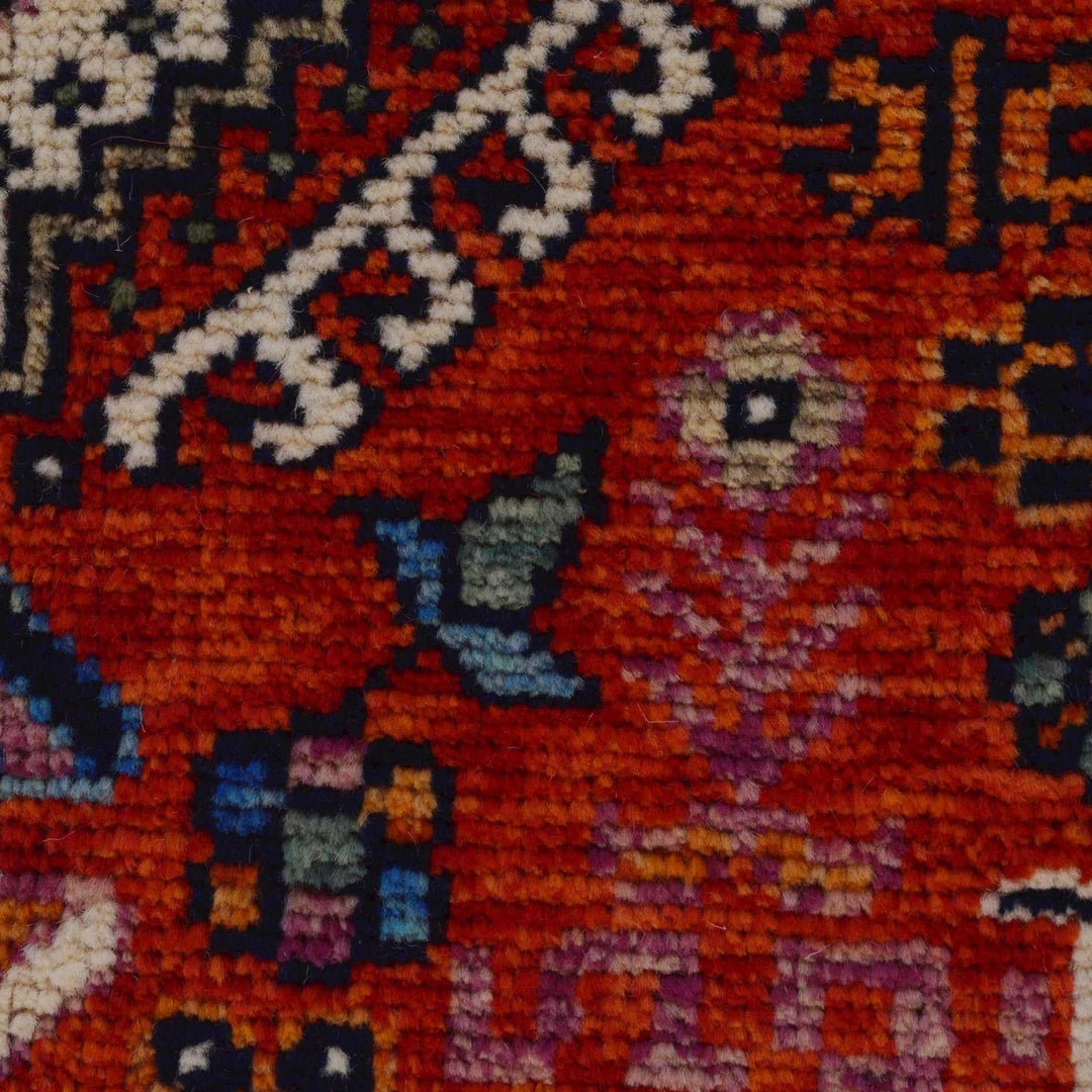 Red Afghan Shirazi Rug 5' 9" x 7' 8" Hand-Knotted | No. AL35747