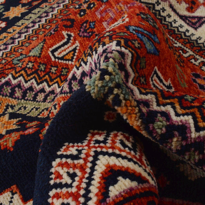 Red Afghan Shirazi Rug 5' 9" x 7' 8" Hand-Knotted | No. AL35747