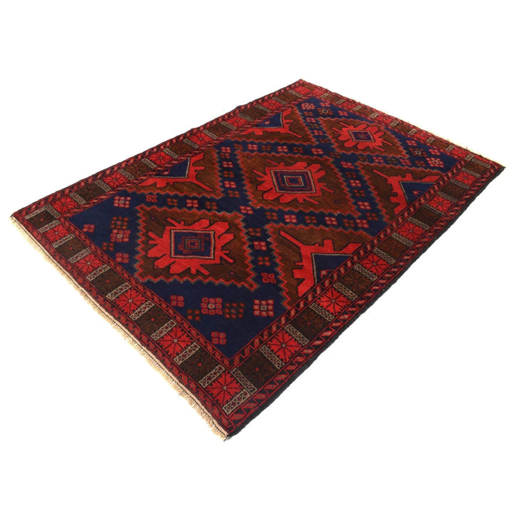 Afghan Baluchi Rug 4' 6" x 6' 7" Hand-Knotted | No. AL35768