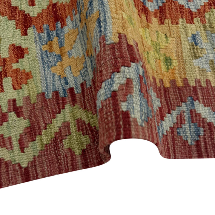 Afghan Vegetable Kilim Rug 2' 7" x 4' 2" Flat-Weave | No. AL357940