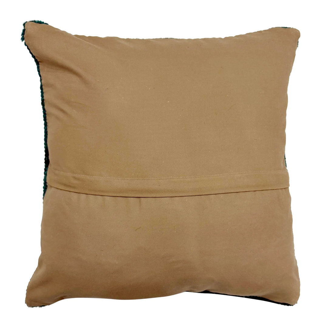 Blue Afghan Oriental Pillow Cover 1' 4" x 1' 4" Hand-Knotted | No. AL359152