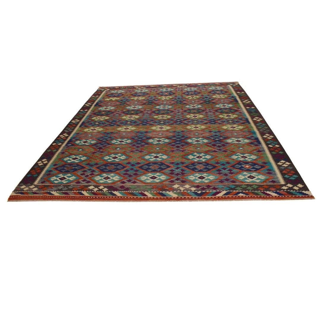 Afghan Kilim Rug 8' 1" x 9' 10" Flat-Weave | No. AL35972