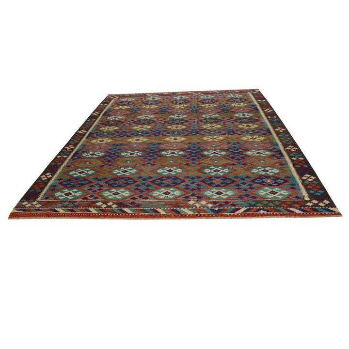 Afghan Kilim Rug 8' 1" x 9' 10" Flat-Weave | No. AL35972
