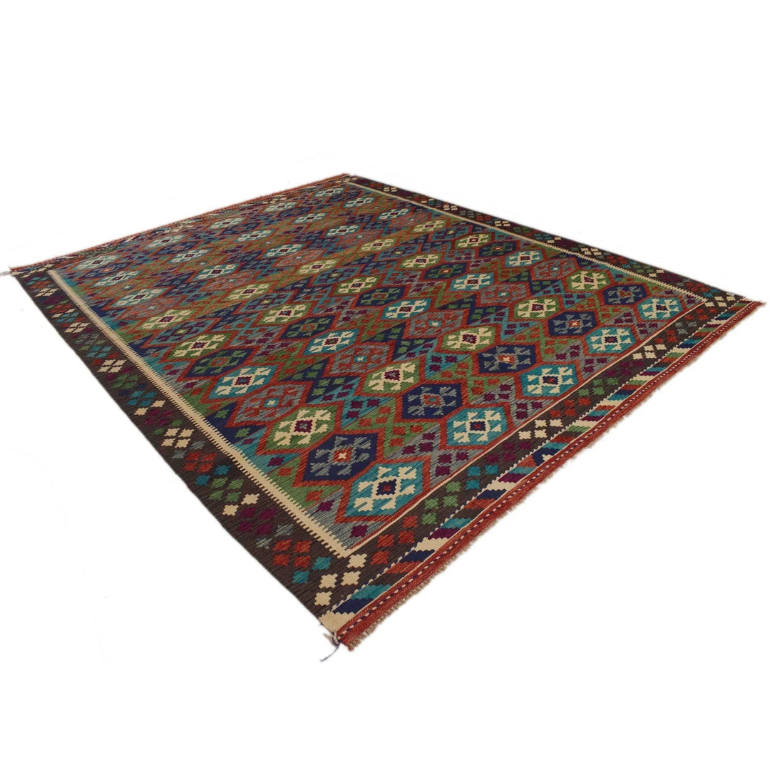 Afghan Kilim Rug 8' 1" x 9' 10" Flat-Weave | No. AL35972