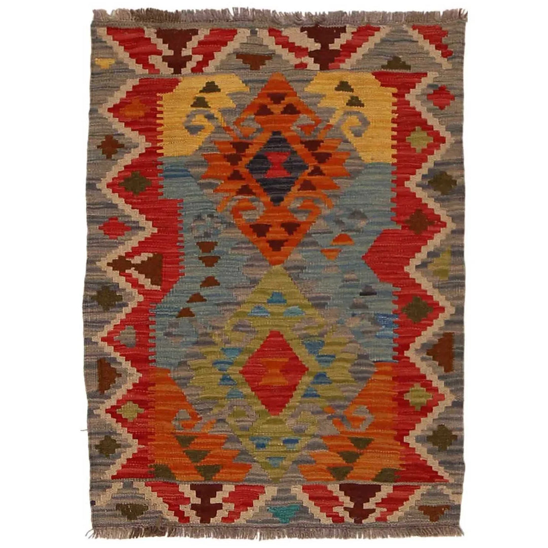 Afghan Kilim Rug 2' 0" x 2' 11" Flat-Weave | No. AL36036