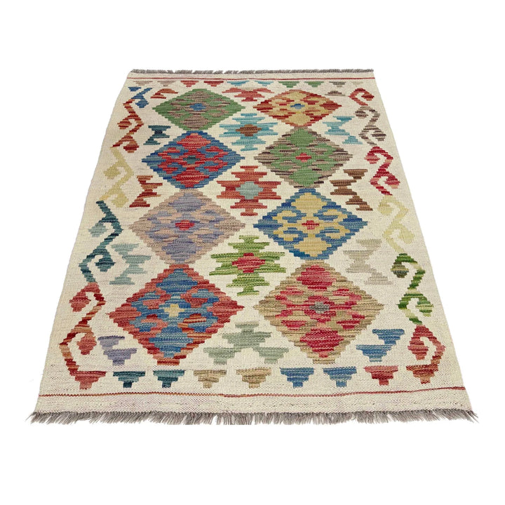 Afghan Chobi Kilim Rug 2' 9" x 4' 2" Flat-Weave | No. AL36075