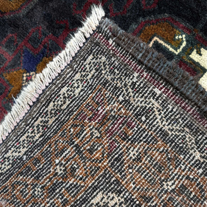 Afghan Baluchi Rug 4' 8" x 8' 11" Hand-Knotted | No. AL36097