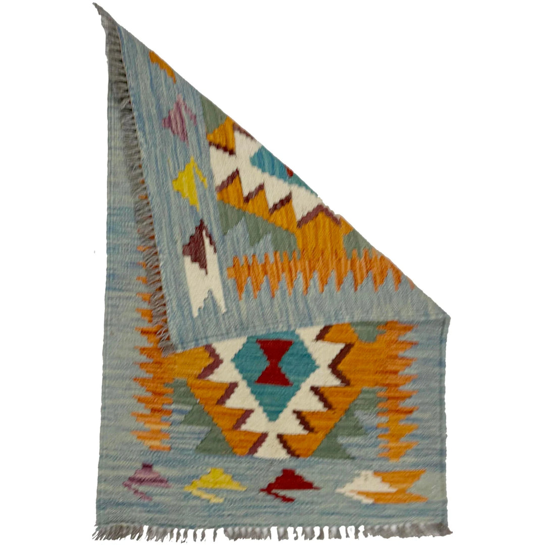 Afghan Vegetable Kilim Rug 2' 0" x 3' 0" Flat-Weave | No. AL361019