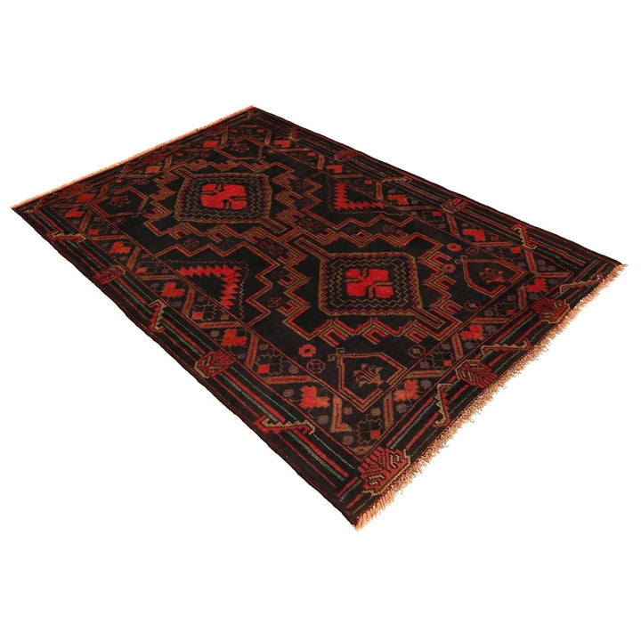Afghan Baluchi Rug 2' 11" x 4' 10" Hand-Knotted | No. AL36107