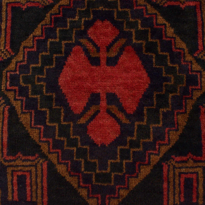 Afghan Baluchi Rug 2' 11" x 4' 10" Hand-Knotted | No. AL36107
