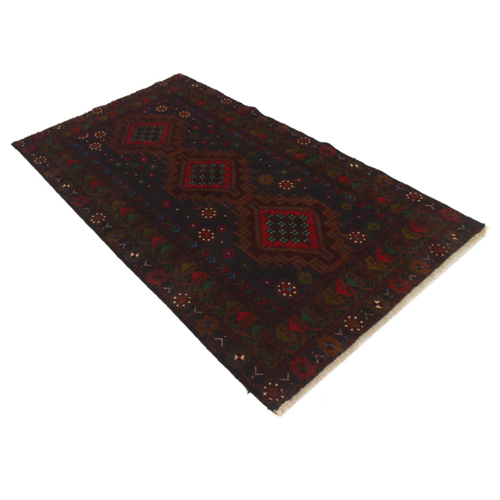 Afghan Baluchi Rug 3' 7" x 6' 4" Hand-Knotted | No. AL36120