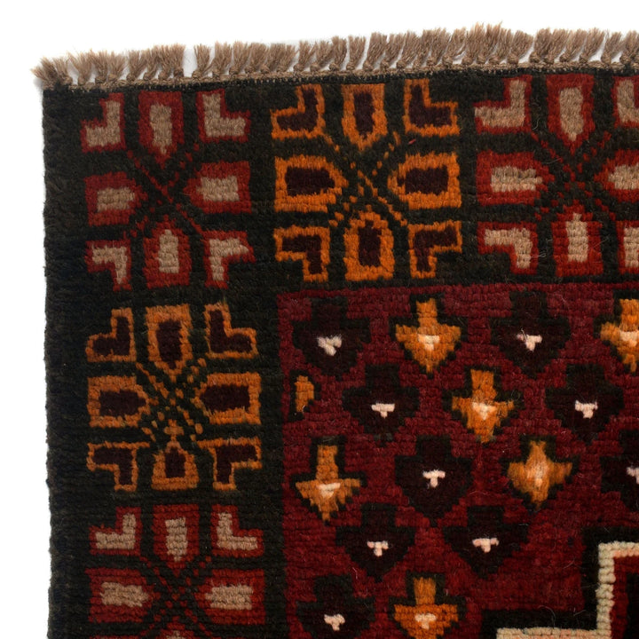 Afghan Baluchi Rug 3' 8" x 6' 1" Hand-Knotted | No. AL36151