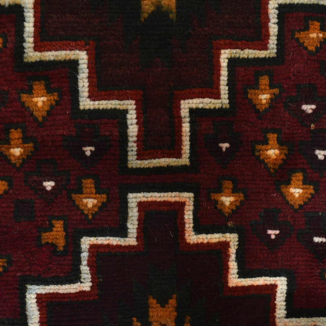 Afghan Baluchi Rug 3' 8" x 6' 1" Hand-Knotted | No. AL36151