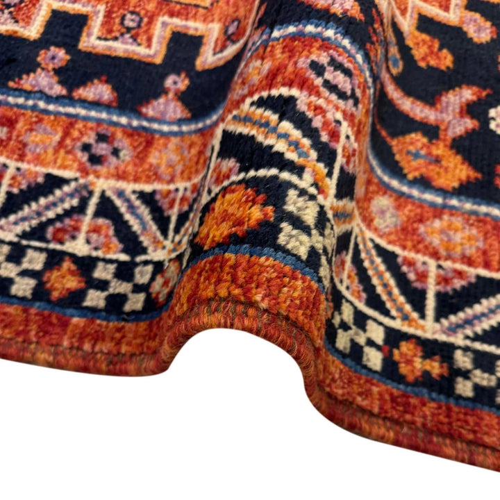 Afghan Shiraz Rug 7' 11" x 9' 9" Hand-Knotted | No. AL36292