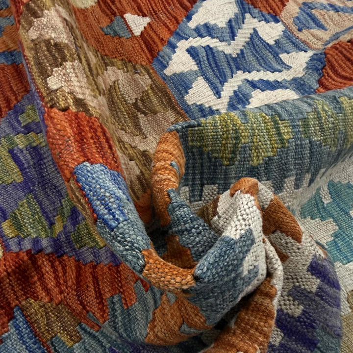 Afghan Vegetable Kilim Rug 5' 9" x 8' 2" Flat-Weave | No. AL363109