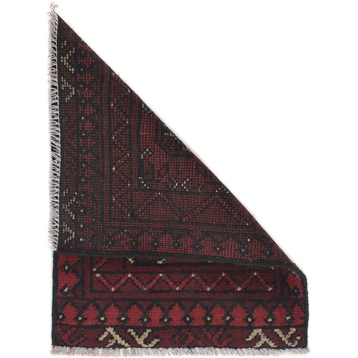 Red Afghan Oriental Rug 1' 8" x 2' 3" Hand-Knotted | No. AL36376