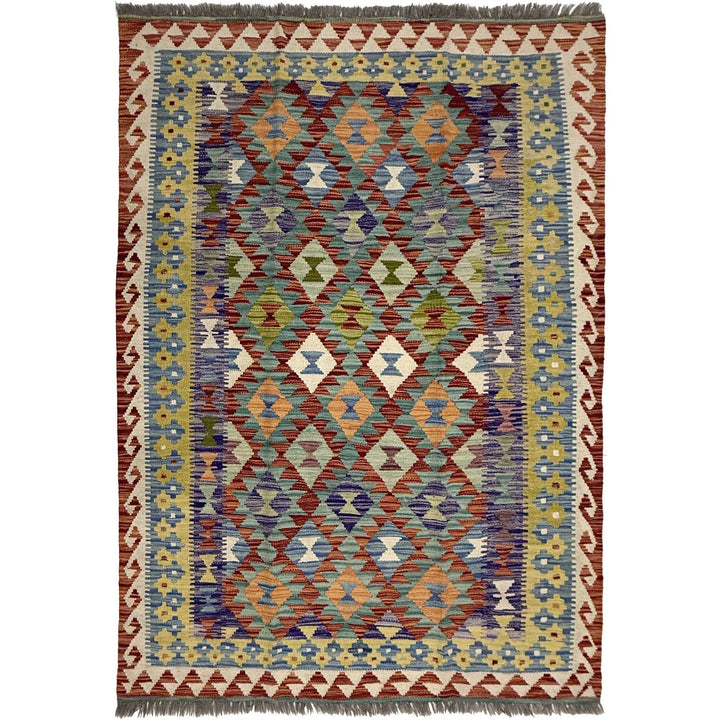 Afghan Kilim Rug 4' 9" x 6' 8" Flat-Weave | No. AL36476