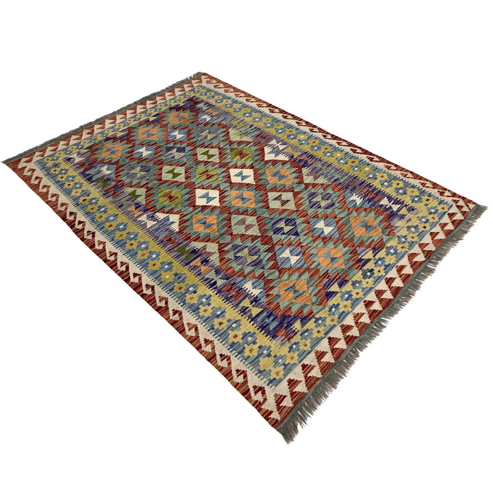 Afghan Kilim Rug 4' 9" x 6' 8" Flat-Weave | No. AL36476