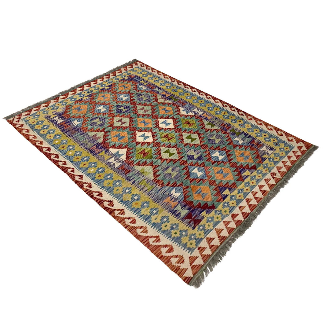 Afghan Kilim Rug 4' 9" x 6' 8" Flat-Weave | No. AL36476