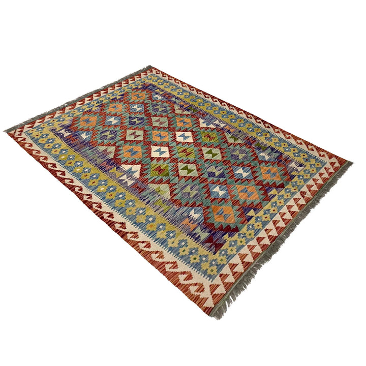 Afghan Kilim Rug 4' 9" x 6' 8" Flat-Weave | No. AL36476