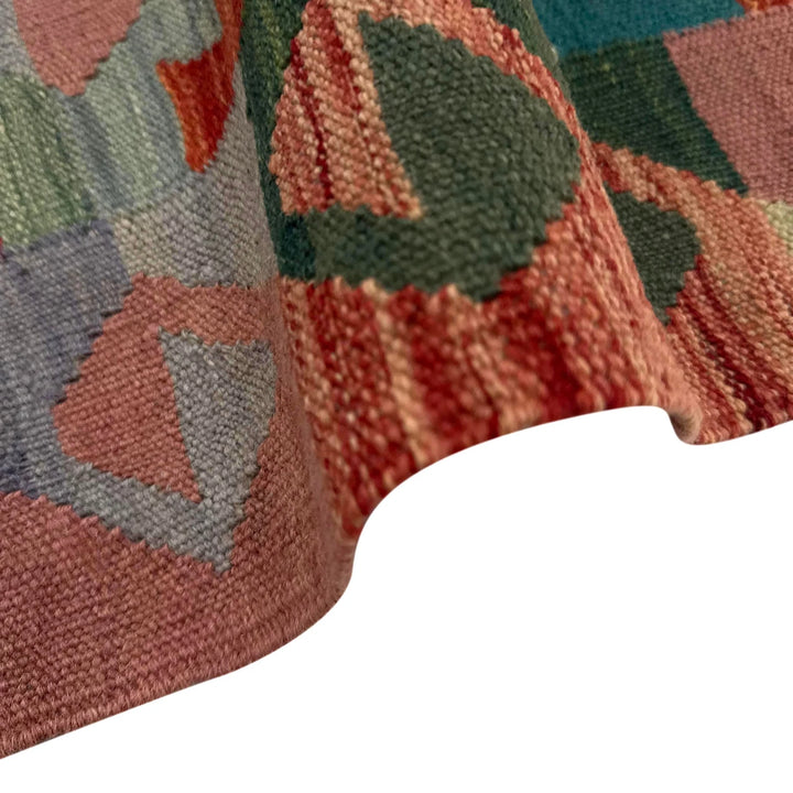Afghan Vegetable Kilim Rug 4' 11" x 6' 8" Flat-Weave | No. AL364790