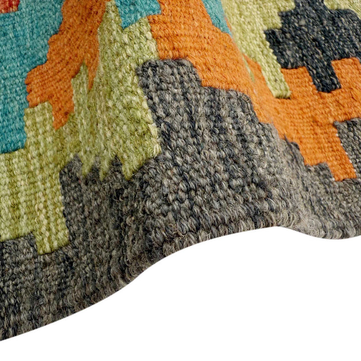 Afghan Vegetable Kilim Rug 2' 7" x 9' 9" Flat-Weave | No. AL365259