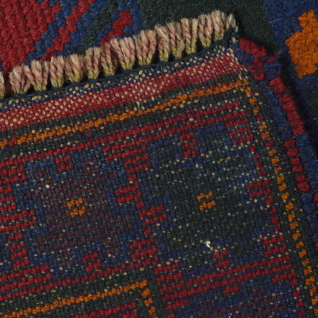 Red Afghan Prayer Rug 3' 0" x 4' 11" Hand-Knotted | No. AL36550