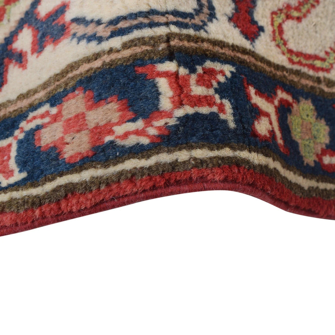 Red Afghan Kazak Rug 4' 11" x 6' 7" Hand-Knotted | No. AL36593