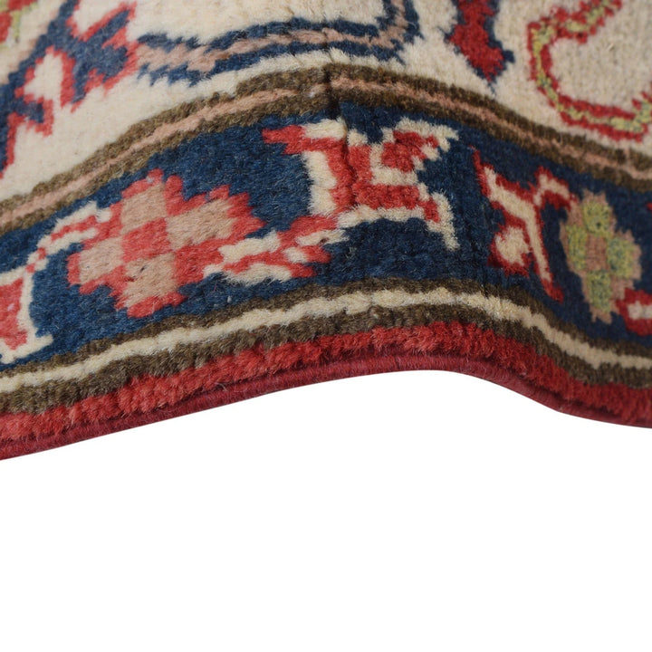 Red Afghan Kazak Rug 4' 11" x 6' 7" Hand-Knotted | No. AL36593